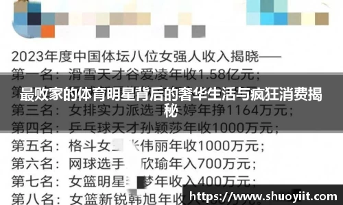 最败家的体育明星背后的奢华生活与疯狂消费揭秘