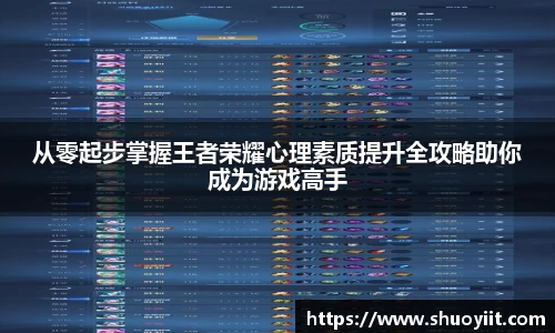 从零起步掌握王者荣耀心理素质提升全攻略助你成为游戏高手